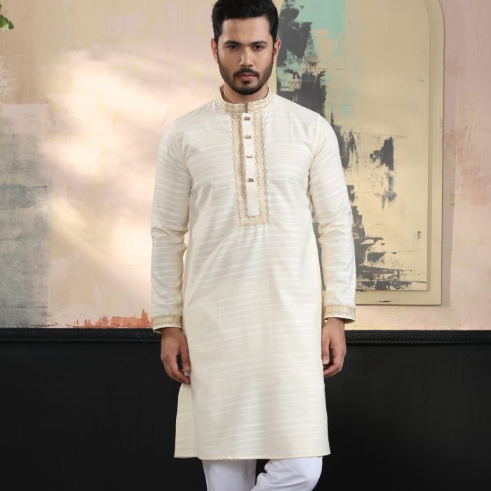 Exquisite Embroidery Work Panjabi. RR-423